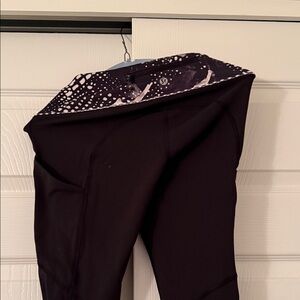 lululemon athletica Black Leggings with Purple Accents